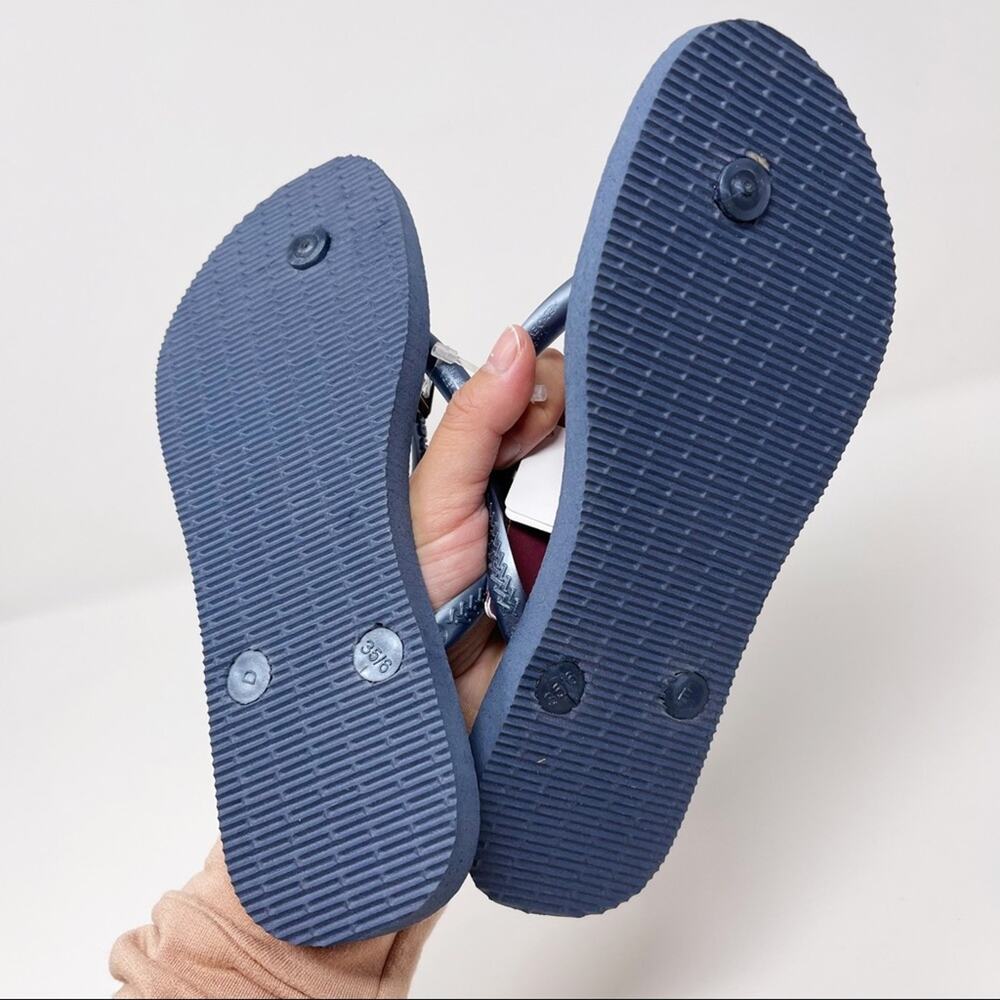 New Havaianas Womens Size 6 Blue Indigo Slim Epic Embellished Flip Flop - Picture 9 of 10